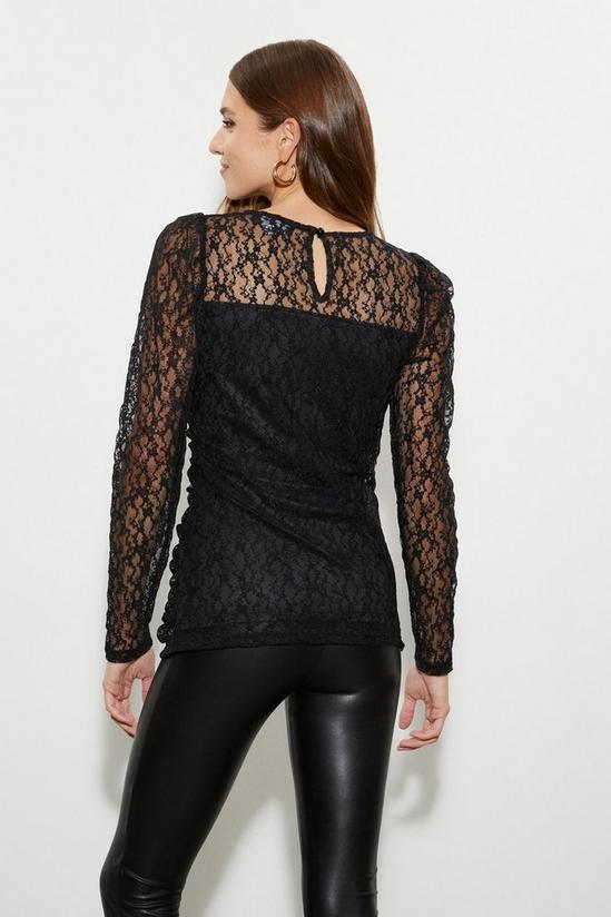 Dorothy Perkins Ruched Front Lace Long Sleeve Top 3