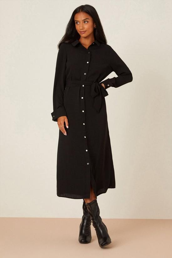 Dorothy Perkins Petite Black Midi Shirt Dress 2