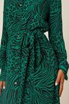 Dorothy Perkins Petite Green Animal Print Midi Shirt Dress thumbnail 4