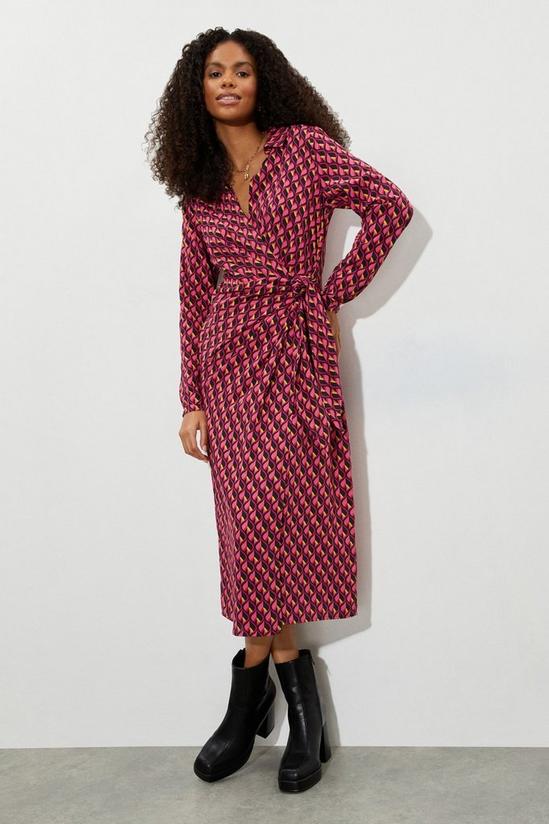 Dorothy Perkins Geo Print Wrap Midi Dress 2