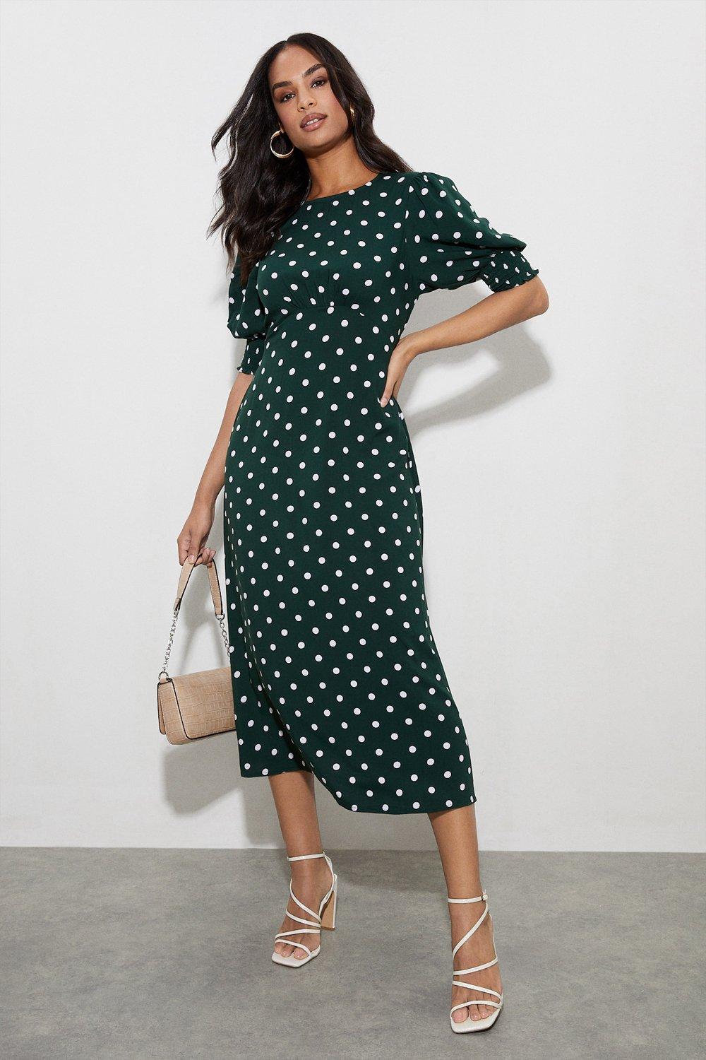 Spotty best sale green dress