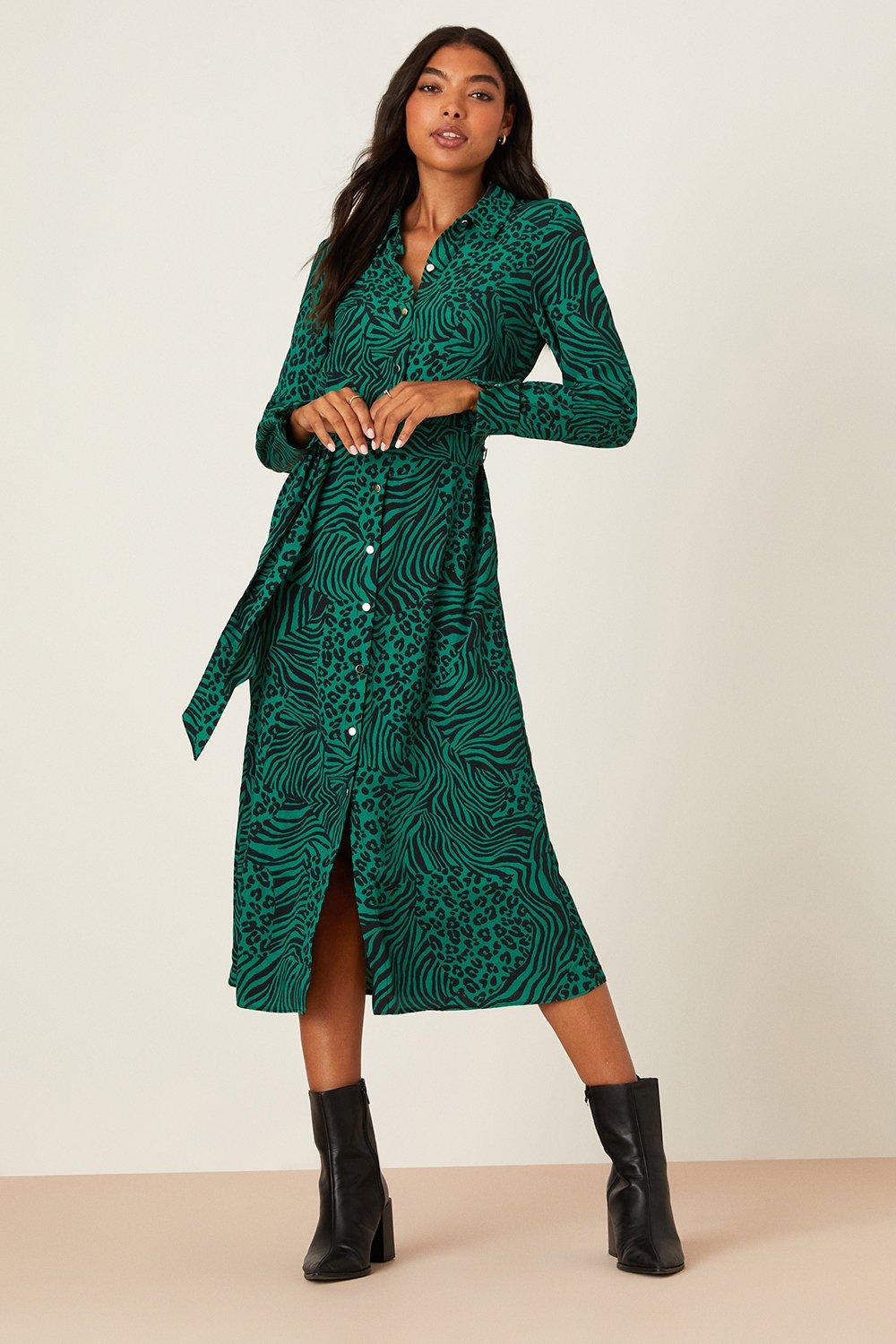 Black and green cheap shirt dress