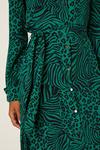 Dorothy Perkins Green Animal Print Midi Shirt Dress thumbnail 4