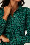 Dorothy Perkins Green Animal Print Midi Shirt Dress thumbnail 5