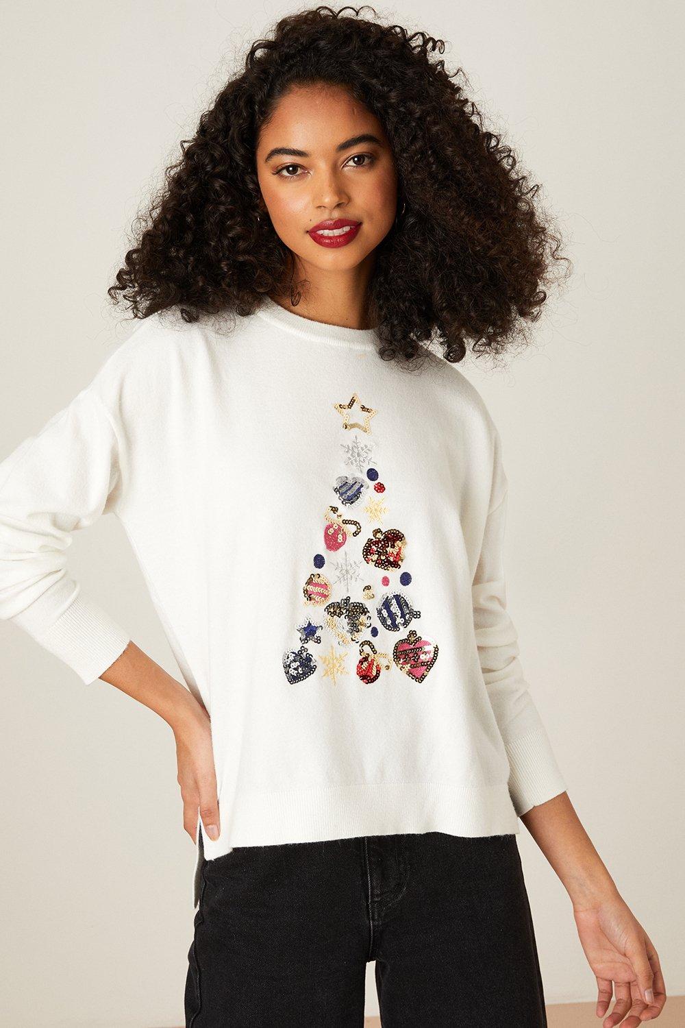 Sequin bauble christmas on sale jumper