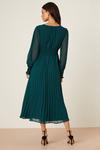 Dorothy Perkins Petite Green Textured Pleated Midi Dress thumbnail 3
