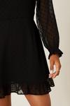 Dorothy Perkins Black Textured Spot Detail Ruffle Mini Dress thumbnail 5