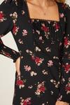 Dorothy Perkins Black Ditsy Floral Lace Detail Midi Dress thumbnail 4
