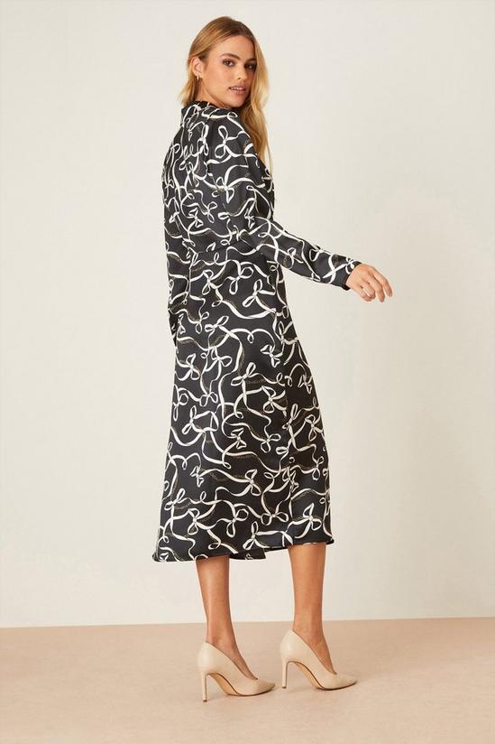 Dorothy Perkins Bow Print Wrap Midi Shirt Dress 3