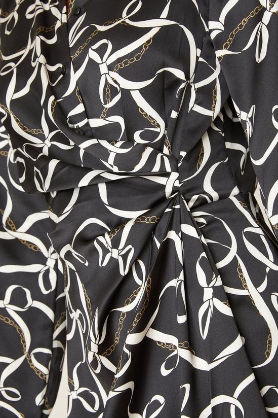Dorothy Perkins Bow Print Wrap Midi Shirt Dress 5
