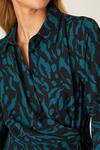 Dorothy Perkins Green Animal Print Wrap Midi Shirt Dress thumbnail 4