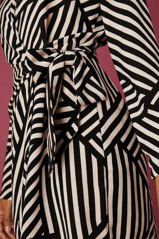 Dorothy Perkins Mono Stripe Wrap Mini Dress 4