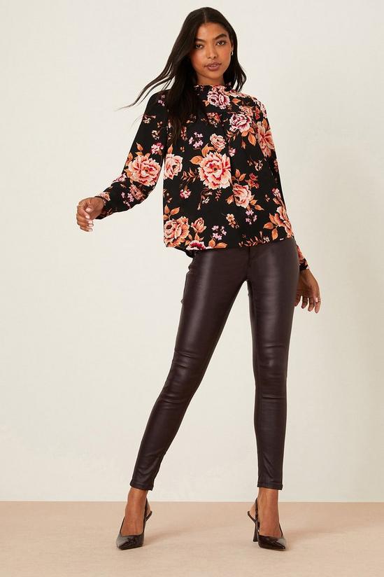 Dorothy Perkins Floral High Neck Puff Sleeve Top 2