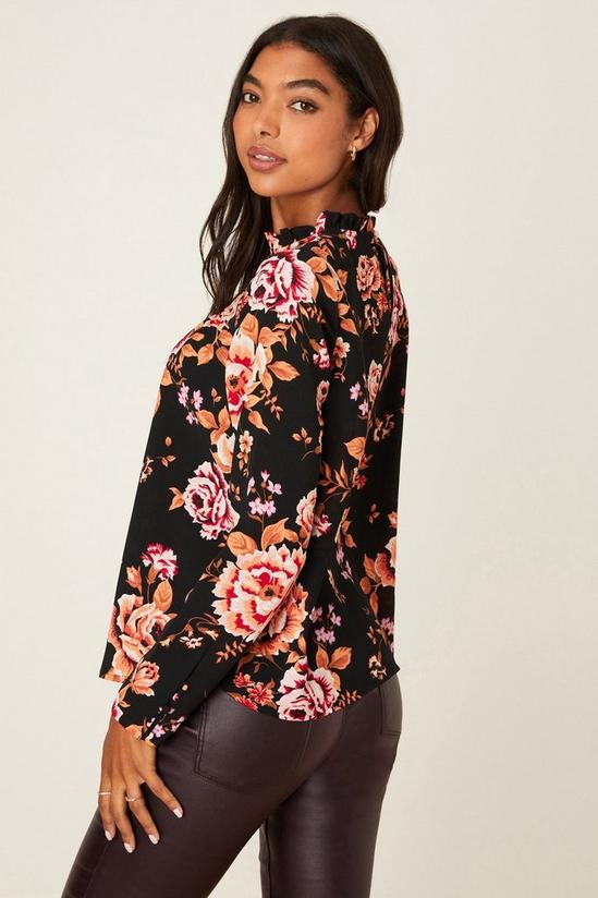 Dorothy Perkins Floral High Neck Puff Sleeve Top 3