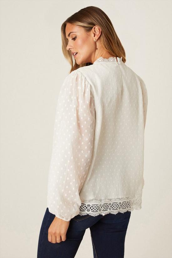 Dorothy Perkins Ivory Lace Trim Blouse 3