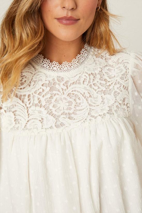 Dorothy Perkins Ivory Lace Trim Blouse 4
