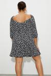 Dorothy Perkins Curve Mono Animal Ruched Front Textured Mini Dress thumbnail 3