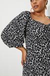 Dorothy Perkins Curve Mono Animal Ruched Front Textured Mini Dress thumbnail 5