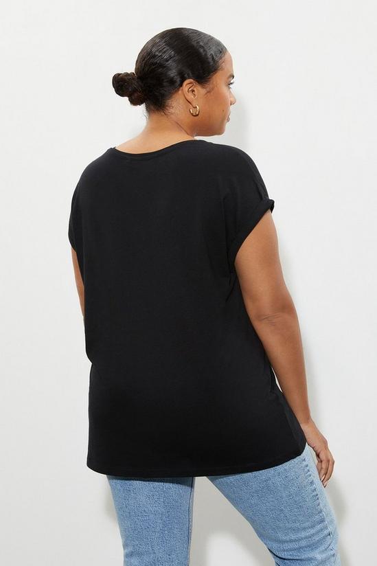 Dorothy Perkins Curve 2 Pack Roll Sleeve T-shirt 3