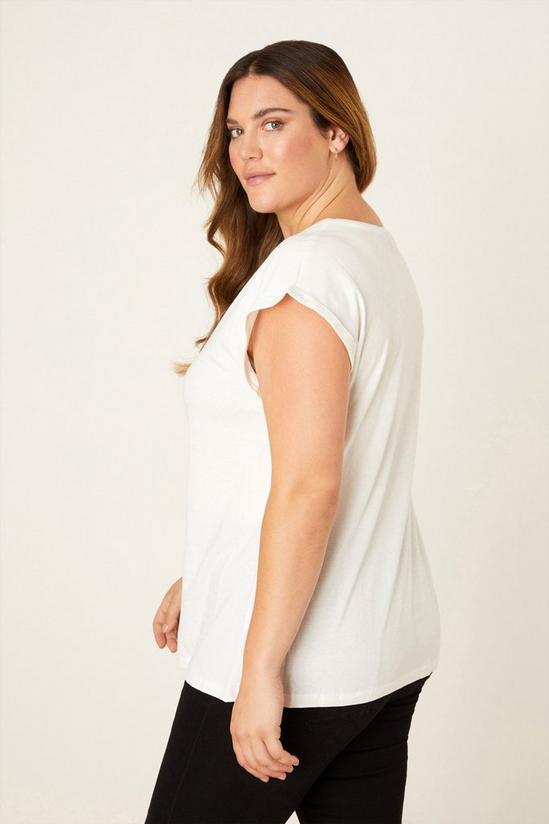 Dorothy Perkins Curve 2 Pack Roll Sleeve T-shirt 2