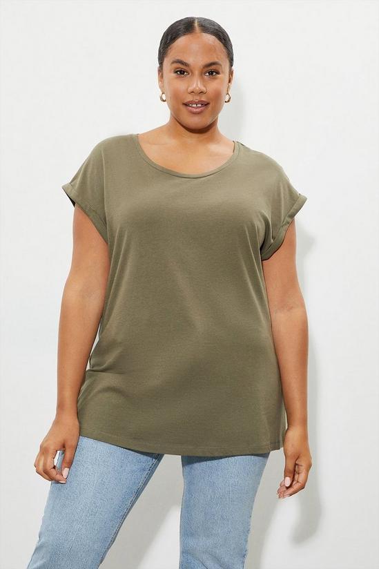 Dorothy Perkins Curve 2 Pack Roll Sleeve T-shirt 2