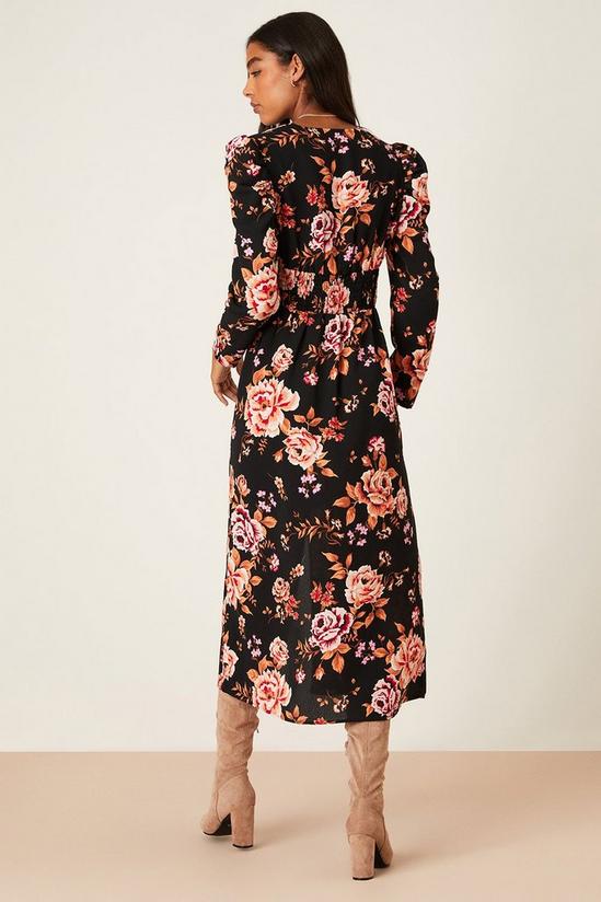 Dorothy Perkins Black Floral Button Down Midi Dress 3