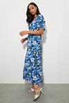 Dorothy Perkins Petite Floral Ruched Front Tiered Midi Dress thumbnail 1