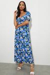 Dorothy Perkins Petite Floral Ruched Front Tiered Midi Dress thumbnail 2