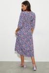 Dorothy Perkins Petite Purple Floral Tie Front Midi Dress thumbnail 3
