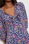 Dorothy Perkins Petite Purple Floral Tie Front Midi Dress thumbnail 4