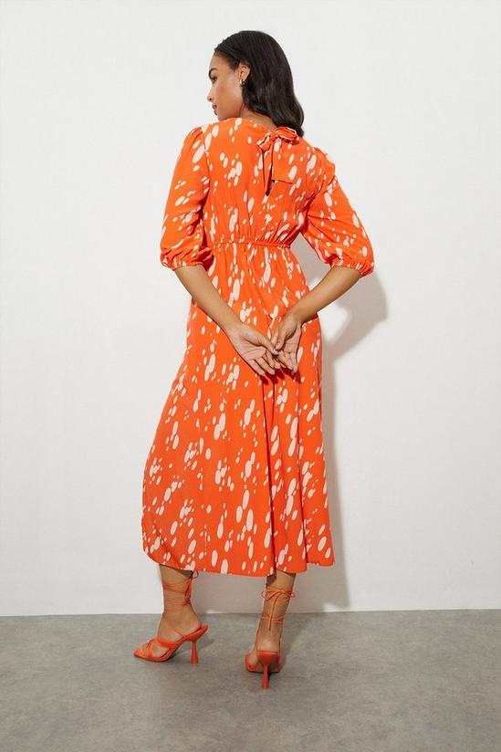 Dorothy Perkins Orange Printed Empire Midi Dress 3