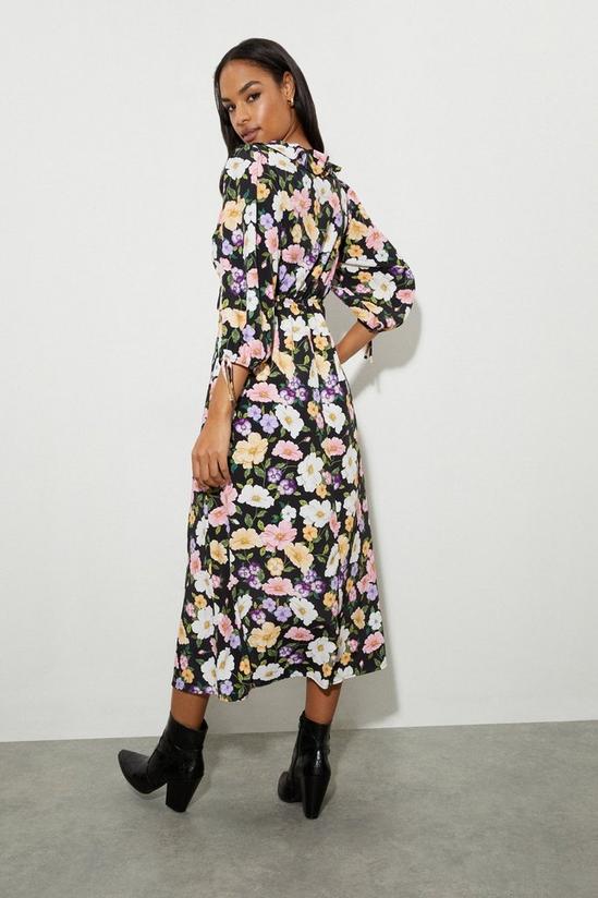 Dorothy Perkins Mae Multi Floral Frill Wrap Midi Dress 3
