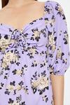 Dorothy Perkins Petite Floral Ruched Tie Mini Dress thumbnail 4