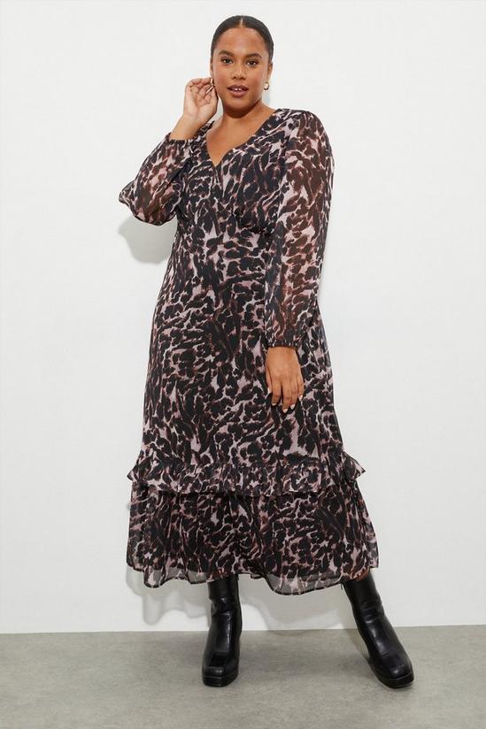 Dorothy Perkins Curve Leopard Chiffon Midaxi Dress 2
