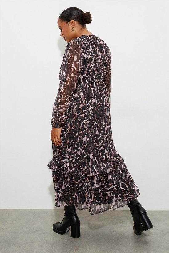 Dorothy Perkins Curve Leopard Chiffon Midaxi Dress 3