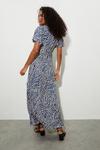 Dorothy Perkins Blue Printed Wrap Midi Dress thumbnail 3