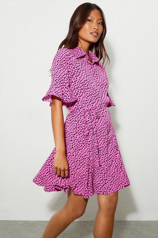 Dorothy Perkins Petite Pink Animal Shirt Dress 1