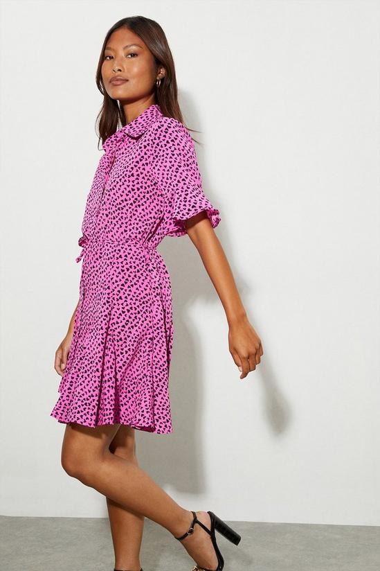 Dorothy Perkins Petite Pink Animal Shirt Dress 2