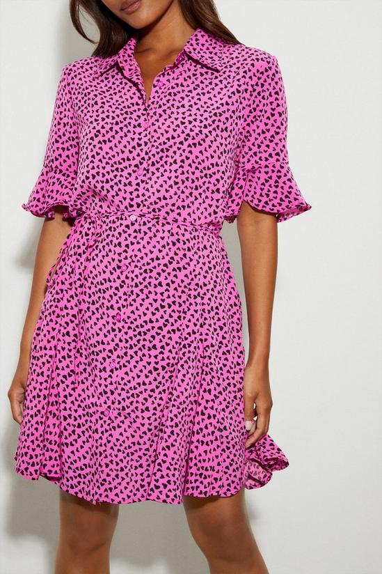 Dorothy Perkins Petite Pink Animal Shirt Dress 5