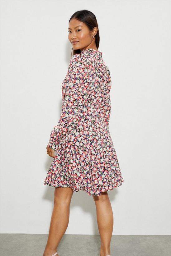 Dorothy Perkins Petite Multi Floral Long Sleeve Mini Dress 3