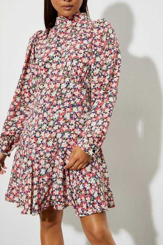Dorothy Perkins Petite Multi Floral Long Sleeve Mini Dress 5