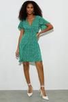 Dorothy Perkins Petite Green Spot Mini Dress thumbnail 2