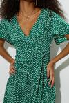 Dorothy Perkins Petite Green Spot Mini Dress thumbnail 4