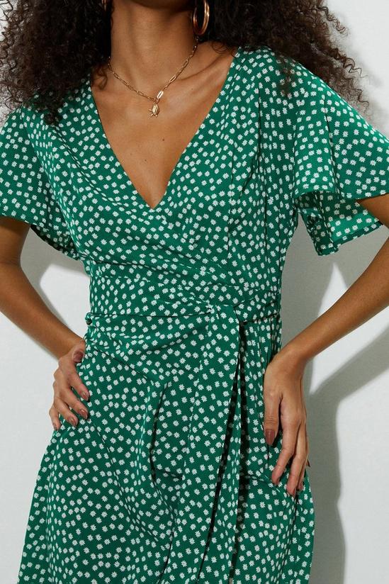 Dorothy Perkins Petite Green Spot Mini Dress 4