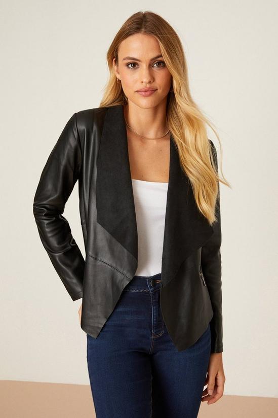 Dorothy Perkins Faux Leather Waterfall Jacket 1