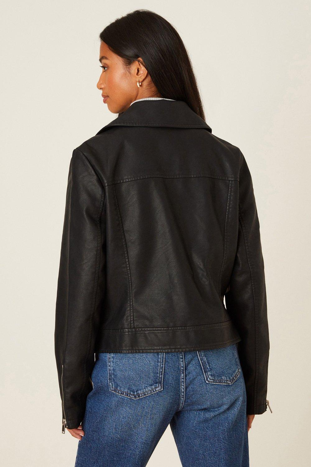 Dorothy perkins collarless biker jacket sale