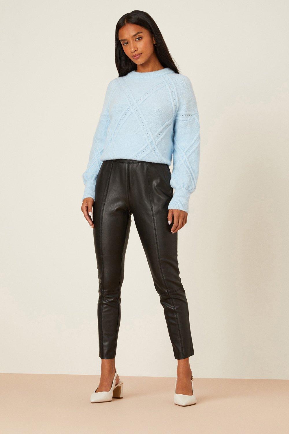 Petite Leather Trousers