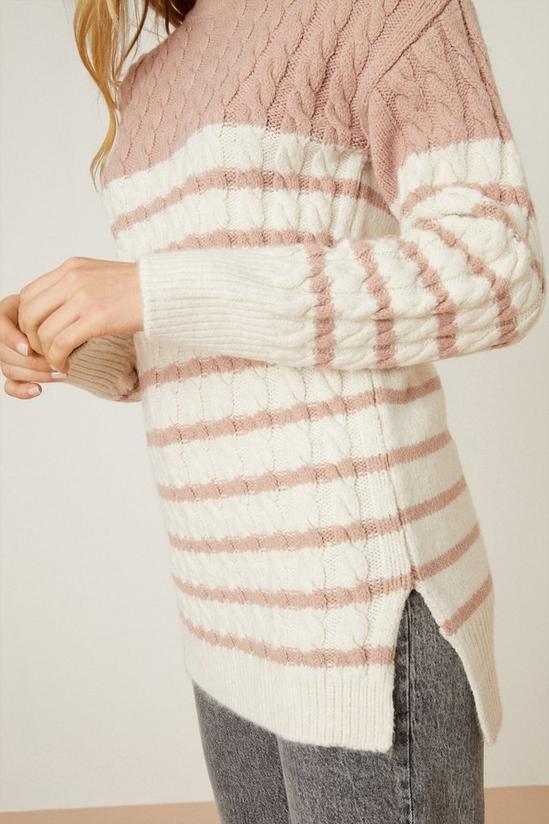 Dorothy Perkins Stripe Cable Knitted Jumper 4