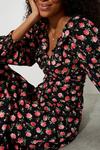 Dorothy Perkins Black Rose Ruffle Neck Midi Dress thumbnail 4