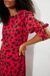 Dorothy Perkins Red Ditsy Rose Print Tie Sleeve Midi Dress thumbnail 4